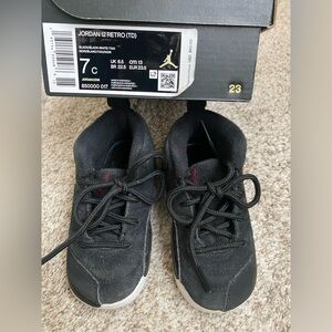 Jordan 12 Retro Nike Toddler Sneakers Black 7c